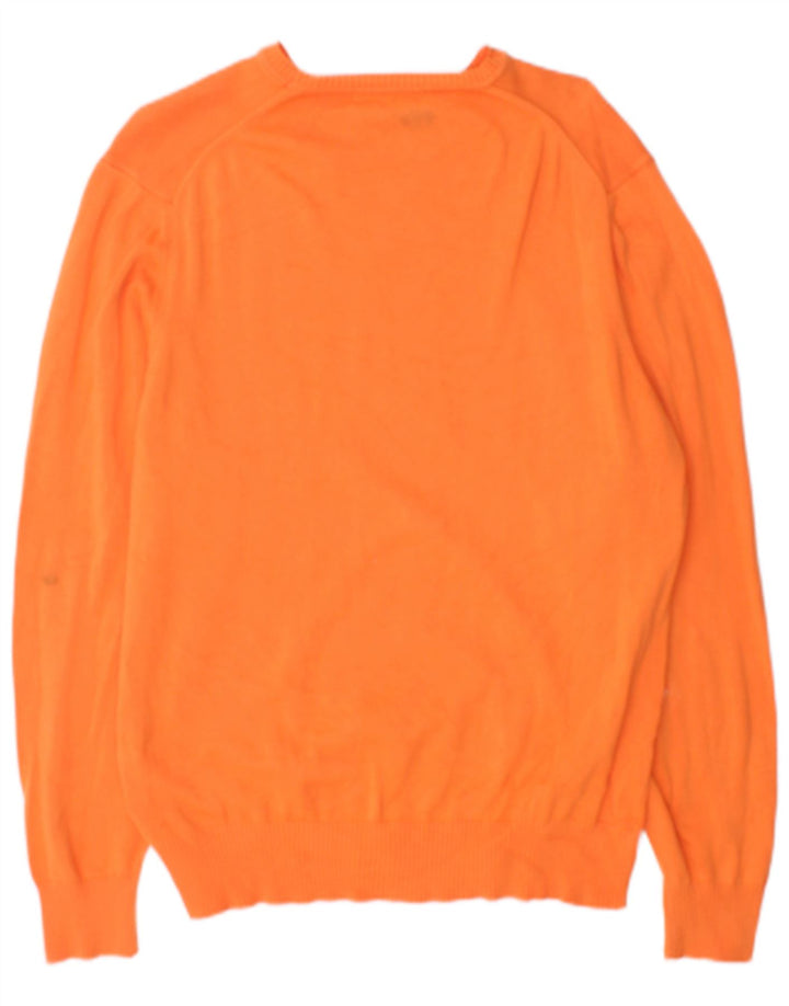 Maglione Zara da uomo con scollo a barca grande in cotone arancione