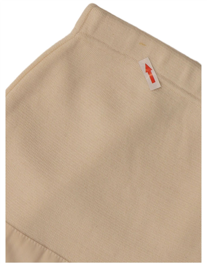 Gonna longuette lavorata a maglia da donna vintage W32 grande bianco sporco