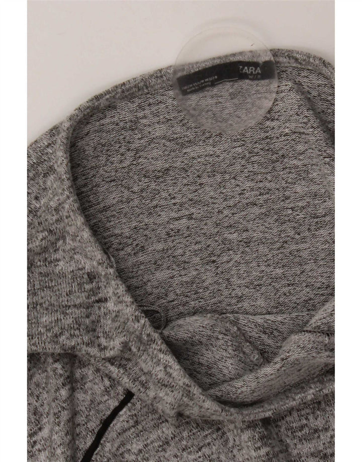 Top oversize da donna Zara con maniche a 3/4 UK 14 Grigio medio chiazzato