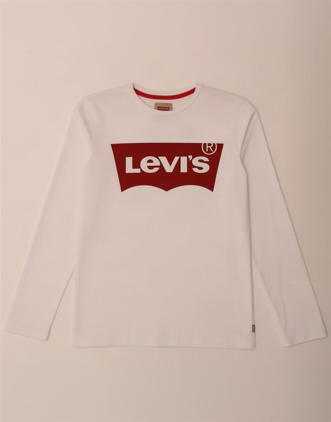 Levi's Maglietta grafica da bambino a maniche lunghe 15-16 anni in cotone bianco
