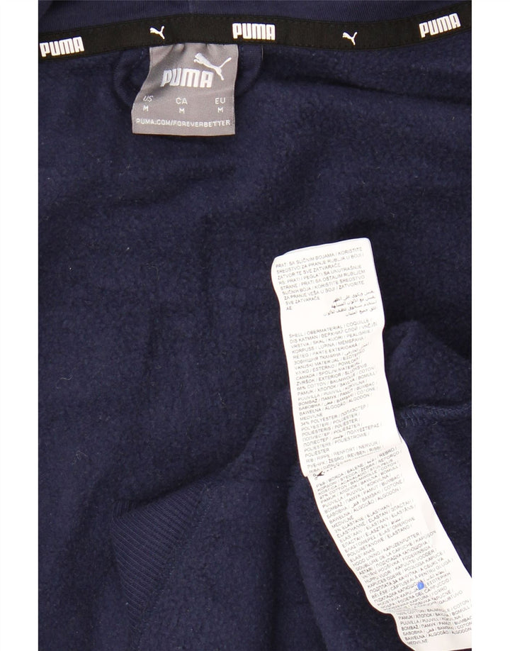 Felpa con cappuccio e zip da uomo PUMA in cotone blu navy medio