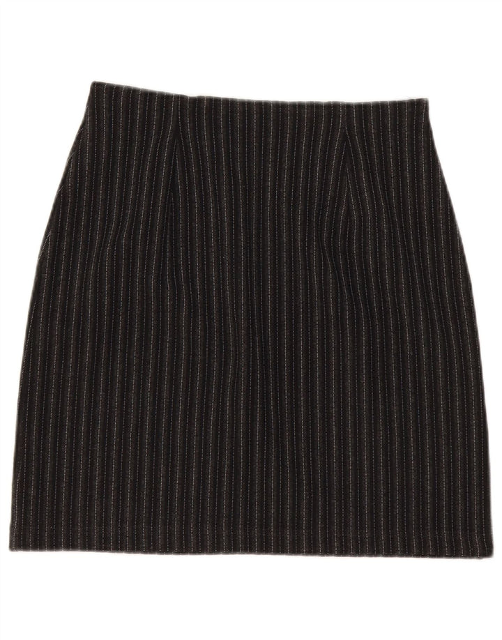 Minigonna da donna Marks & Spencer UK 12 media W30 cotone gessato nero
