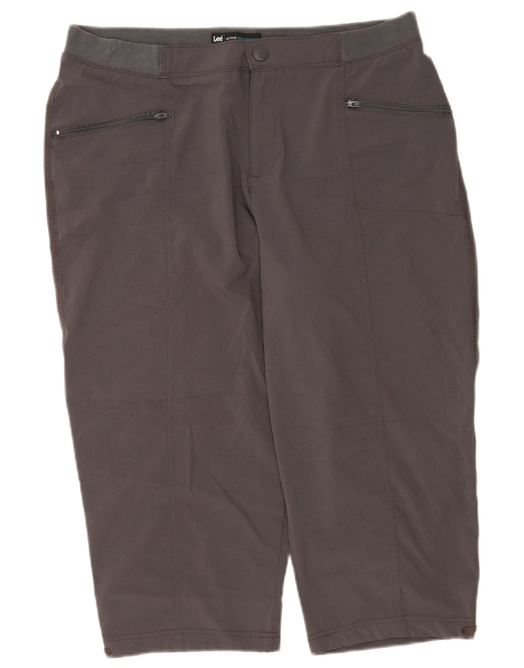 Pantaloni Capri da donna Lee US 14 XL W34 poliestere grigio