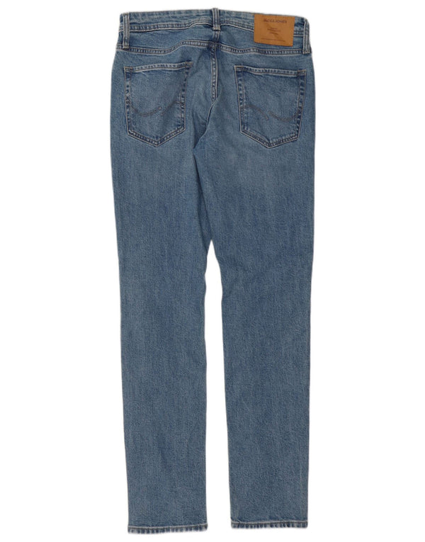 Jack & Jones Uomo GLENN Jeans slim effetto consumato W30 L32 cotone blu