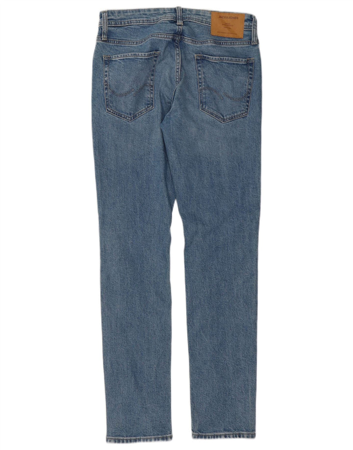 Jack & Jones Uomo GLENN Jeans slim effetto consumato W30 L32 cotone blu