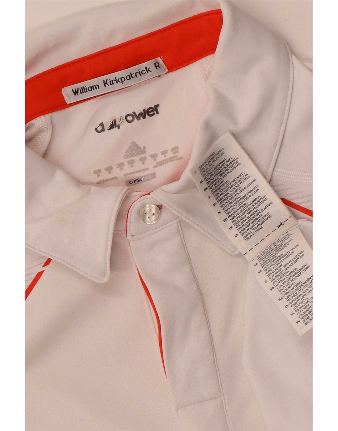 Polo Adidas Climacool da uomo in poliestere color block bianco medio
