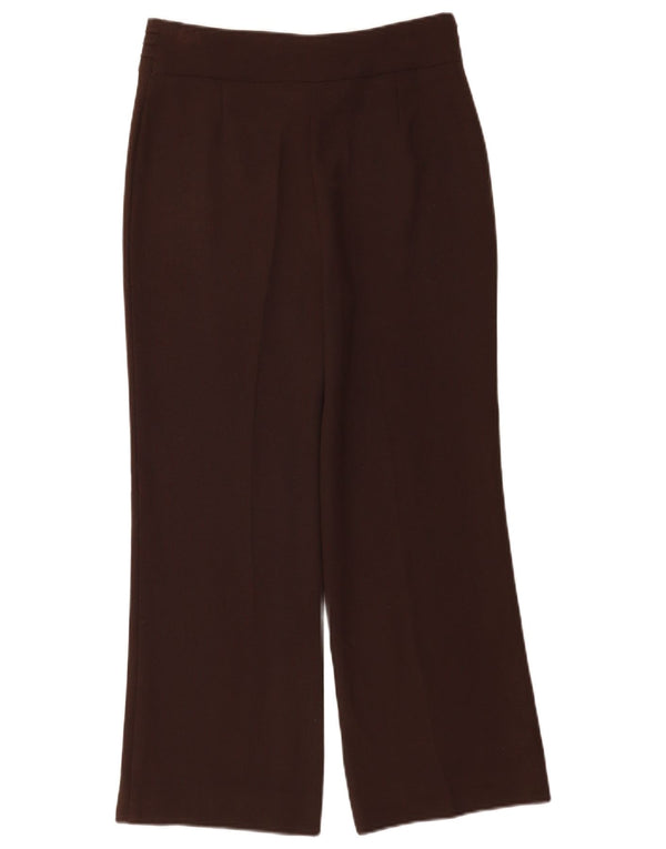 Marks & Spencer Womens Straight Casual Trousers UK 12 Medium W28 L27 Brown