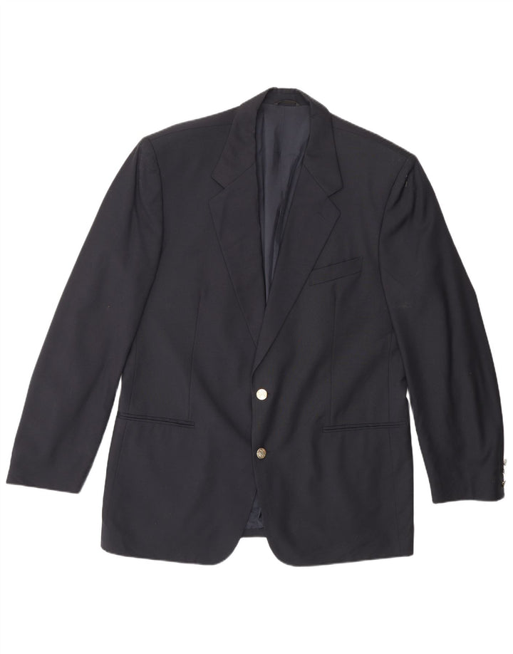 Giacca blazer da uomo a 2 bottoni Yves Saint Laurent IT 52 XL Blu navy in lana vergine