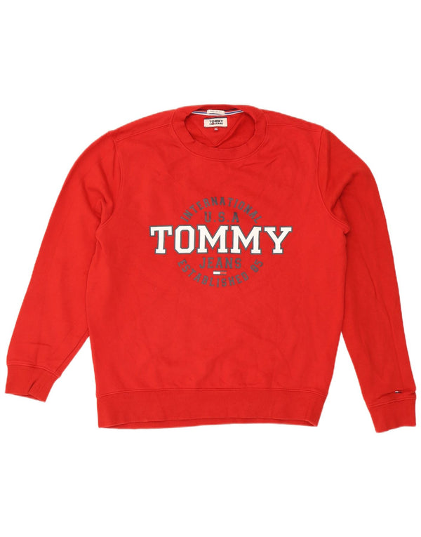 Tommy Hilfiger Uomo Graphic Regular Fit Felpa Maglione XL Rosso Cotone