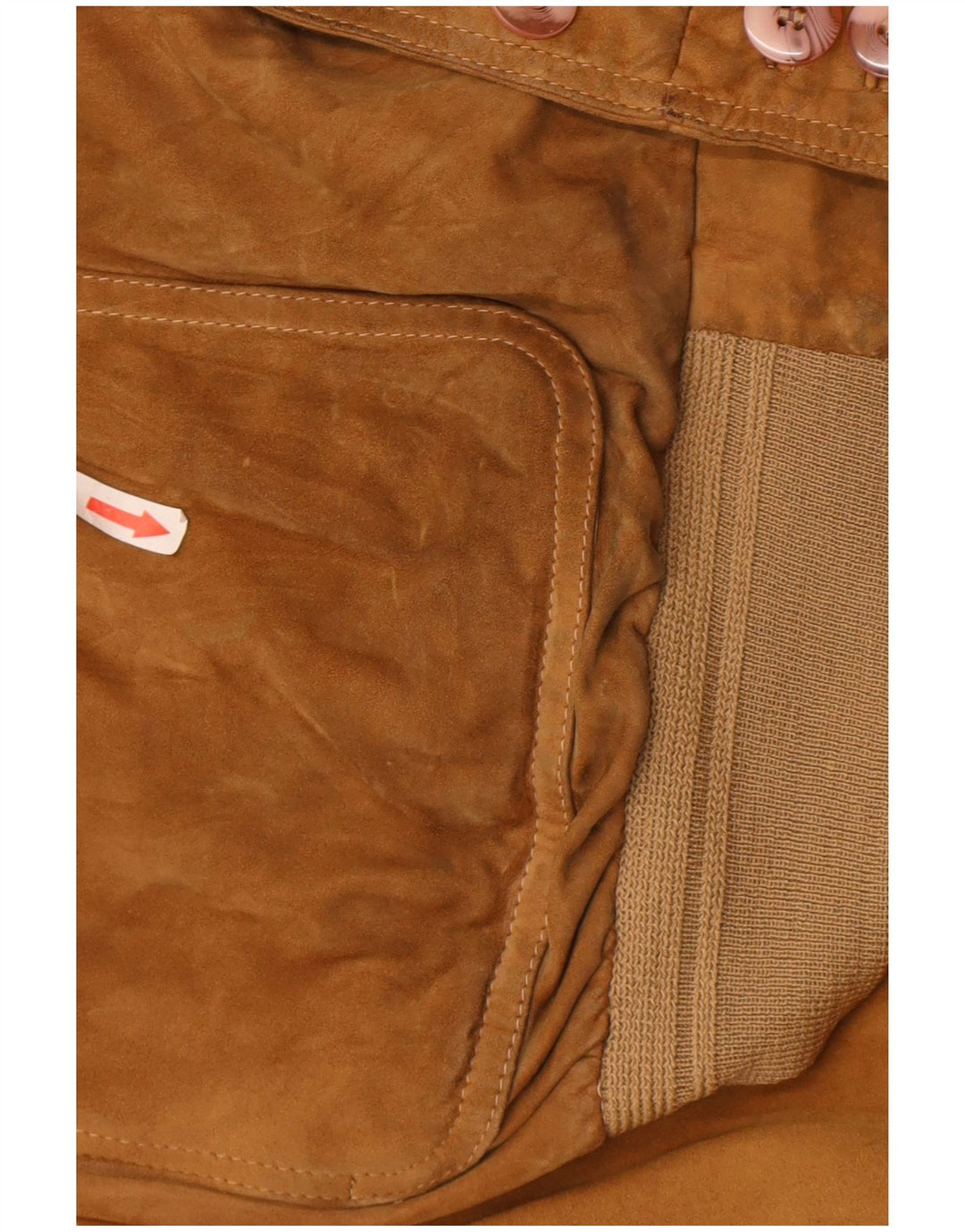 Giubbotto bomber in pelle scamosciata vintage da uomo UK 40 grande marrone