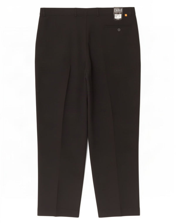 Pantaloni casual dritti da uomo Farah W42 L31 poliestere nero