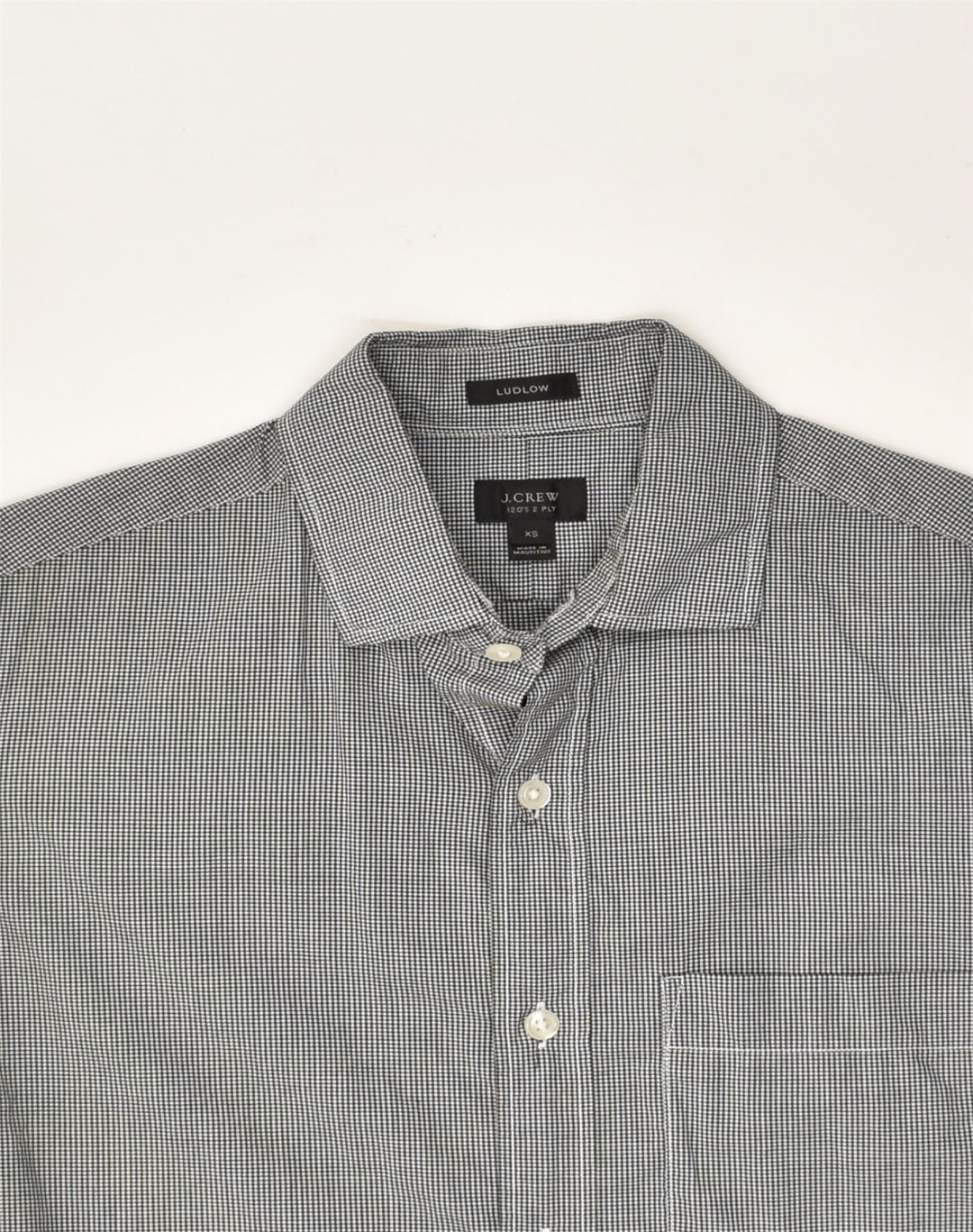 J. CREW Mens Ludlow Shirt XS Grey Check Cotton | Vintage J. Crew | Thrift | Second-Hand J. Crew | Used Clothing | Messina Hembry 