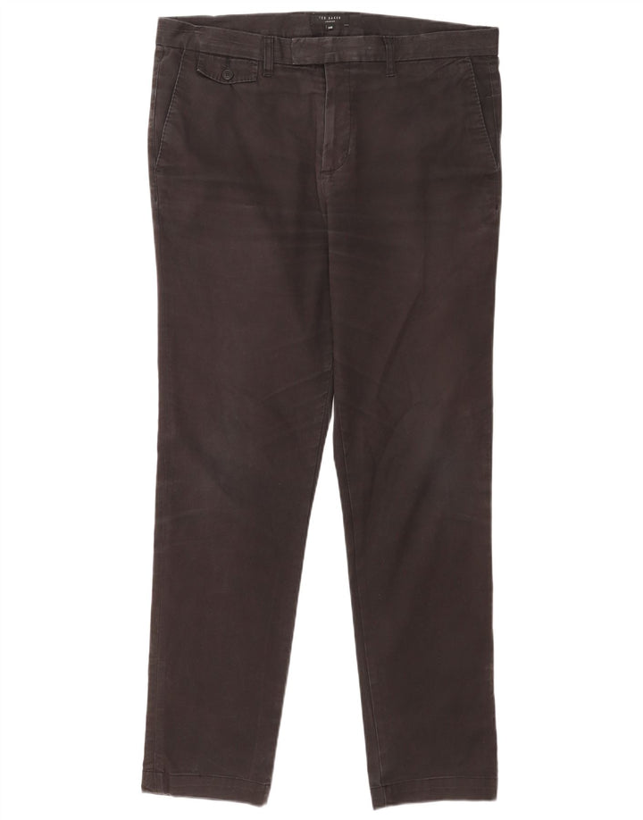 Pantaloni chino slim fit da uomo Ted Baker W34 L31 cotone grigio