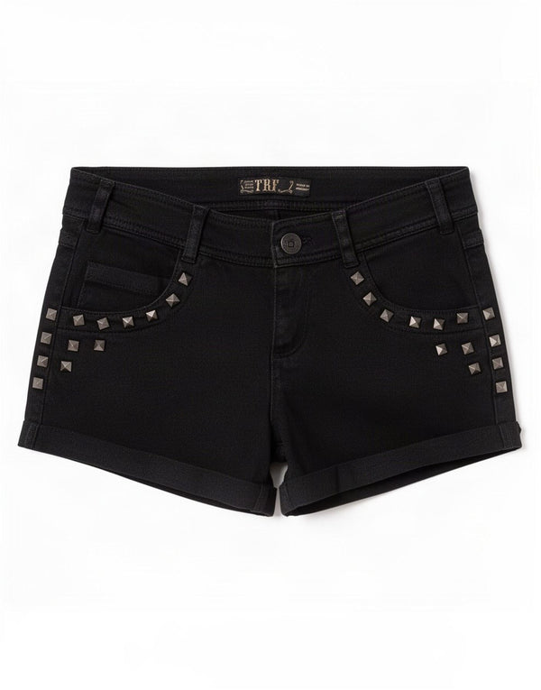 Zara Womens Trafaluc Denim Shorts EU 36 XS W26 Black Cotton