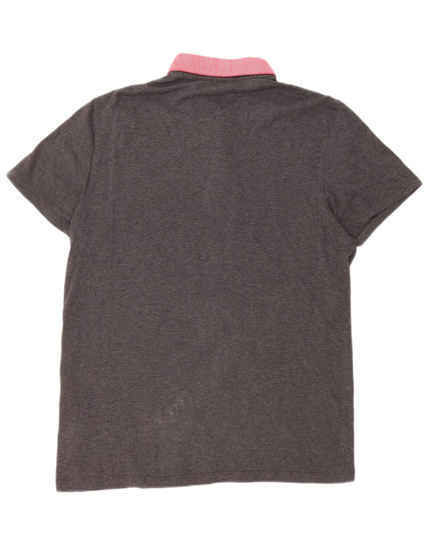 Polo da uomo Ted Baker XS in cotone color block grigio