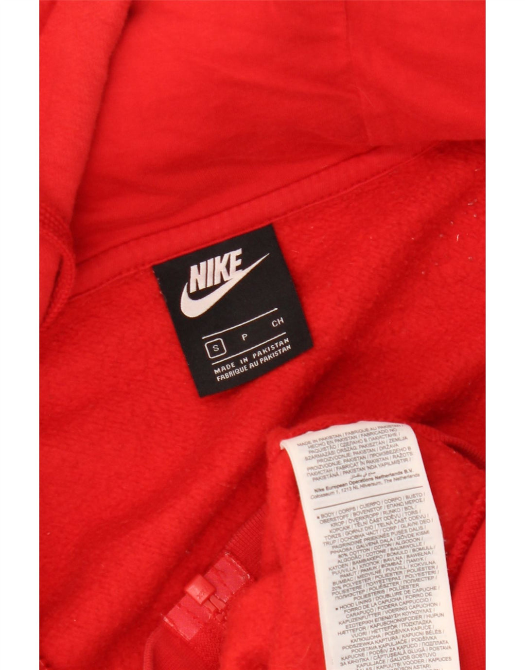 Felpa con cappuccio e zip Nike da uomo piccola in cotone rosso