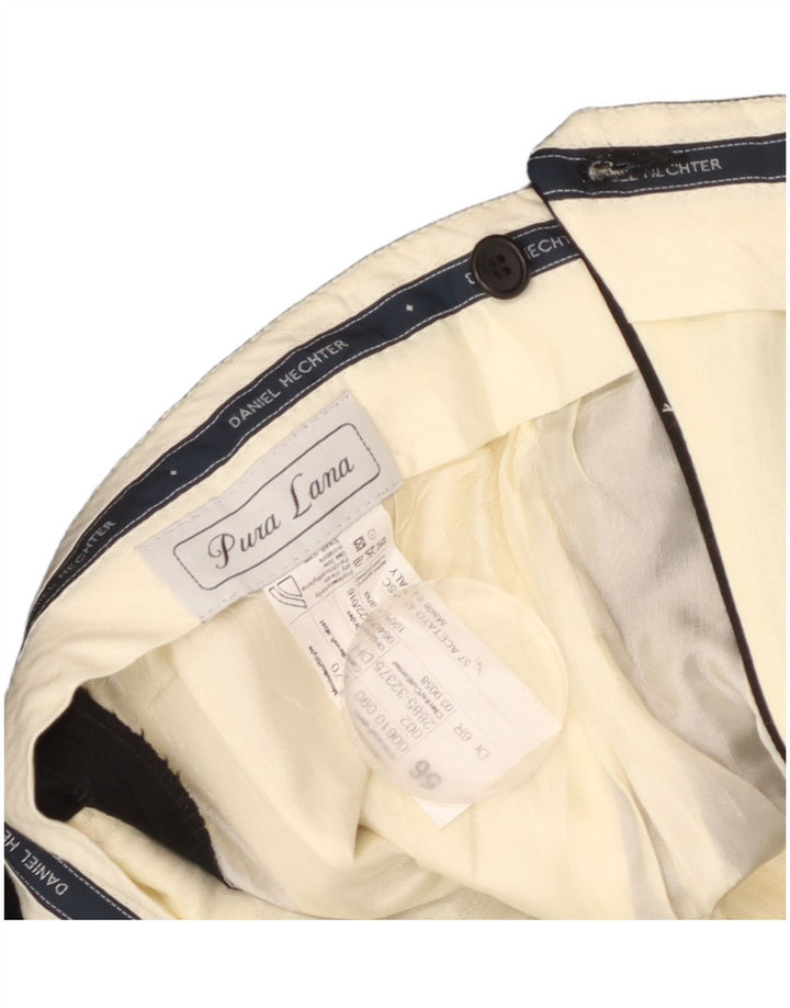 Pantaloni da abito da uomo con pegging Daniel Hechter IT 56 3XL W38 L28 Lana nera