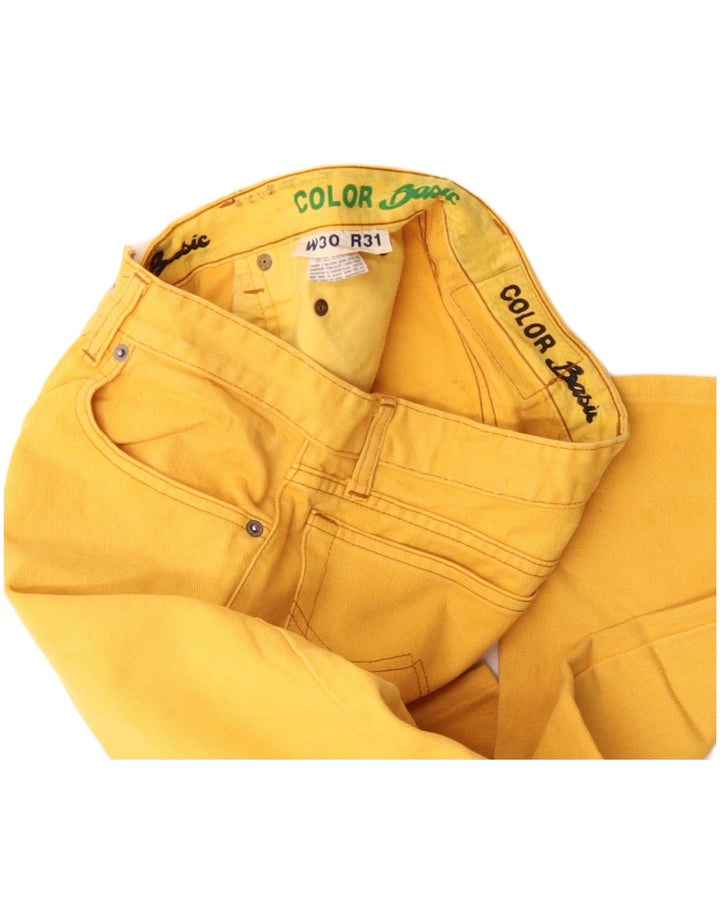 Jeans dritti da uomo vintage W30 L26 in cotone giallo