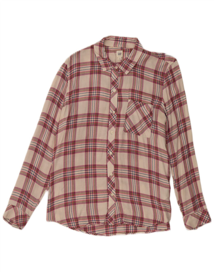 Camicia di flanella da donna GAP UK 16 Rayon a quadri beige grande