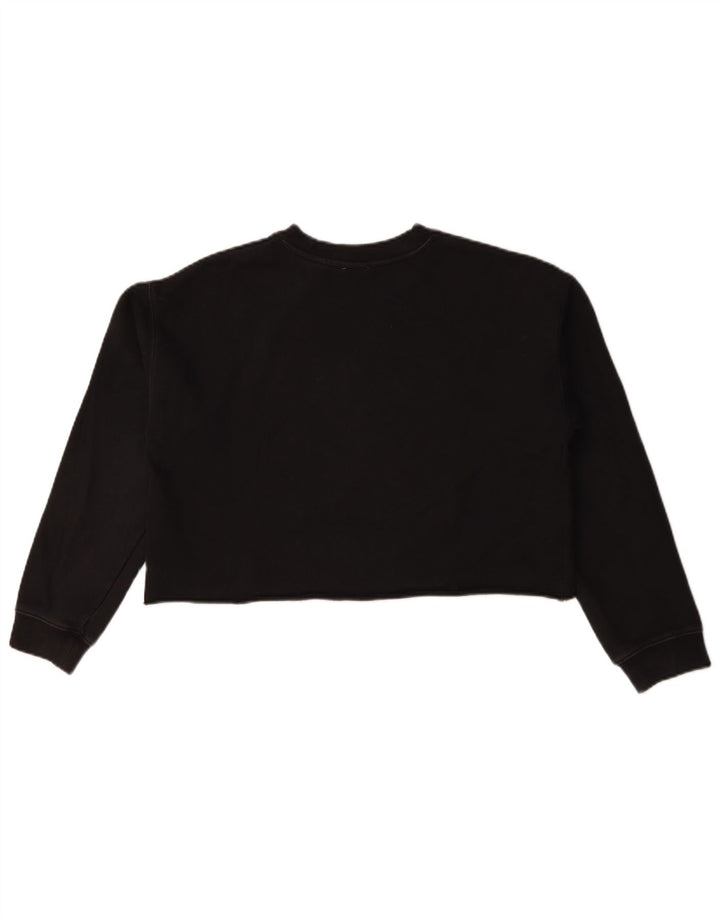 Levi's Top corto con grafica oversize da donna a maniche lunghe UK 10 piccolo nero