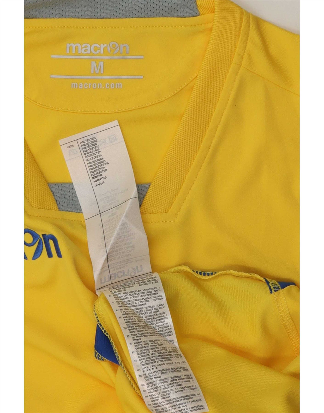 T-shirt grafica da uomo Macron Top in poliestere color block giallo medio