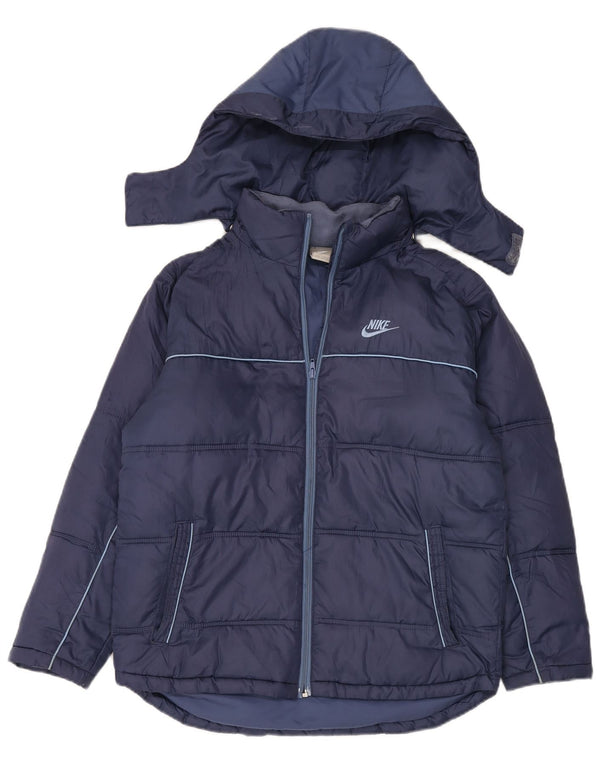 Giacca imbottita con cappuccio grafica Nike da bambino 12-13 anni, grande, blu navy