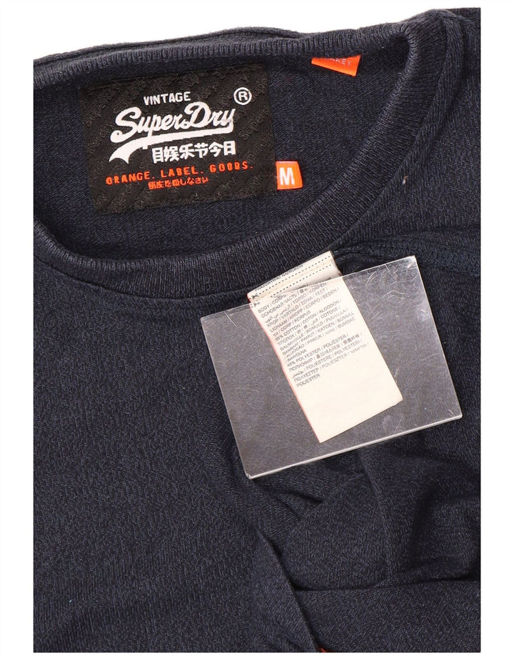 T-shirt da uomo SUPERDRY Top in cotone chiazzato blu navy medio