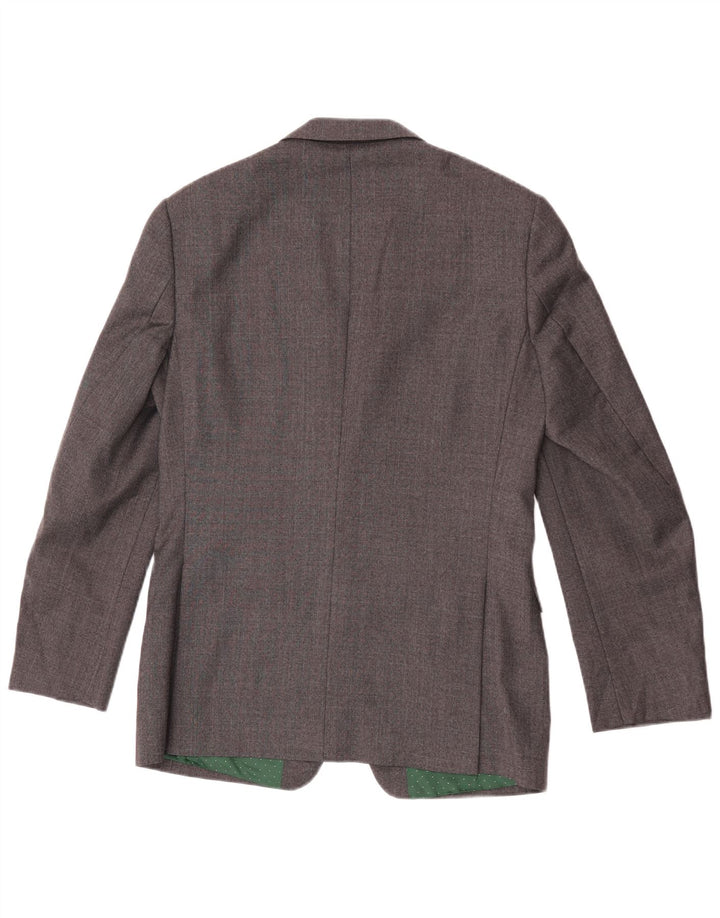 Giacca blazer da uomo a 2 bottoni French Connection UK 36 piccola lana grigia