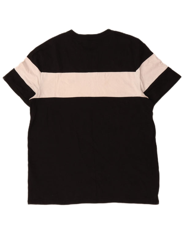 T-shirt da uomo Tommy Hilfiger Top in cotone color block medio nero