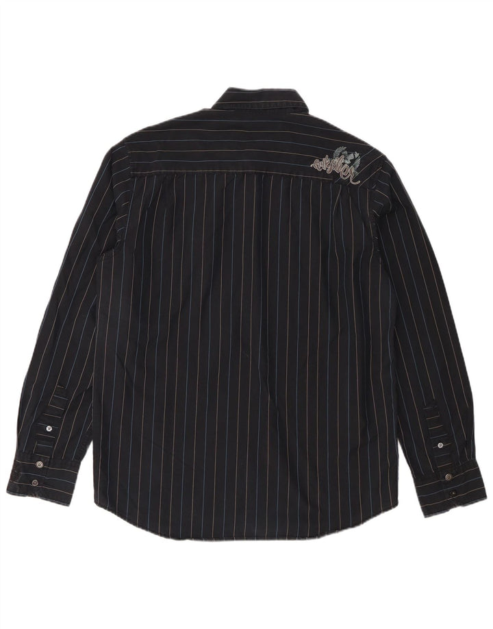 Camicia da uomo Quiksilver Small in cotone a righe blu navy