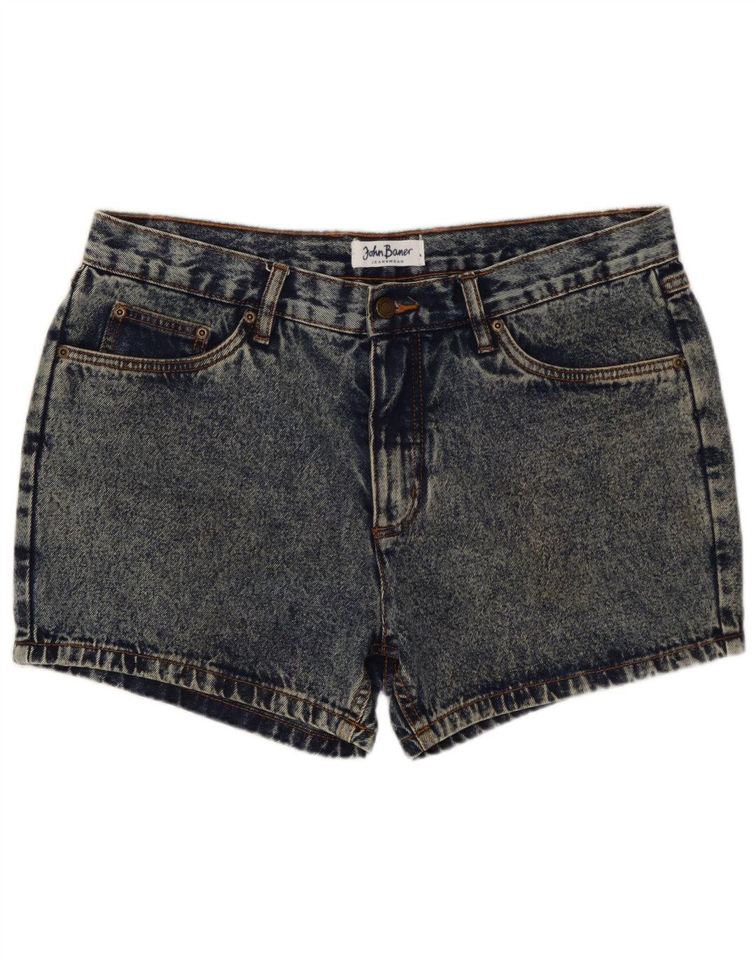 JOHN BANER Pantaloncini di jeans da donna W34 Large Blu Cotone