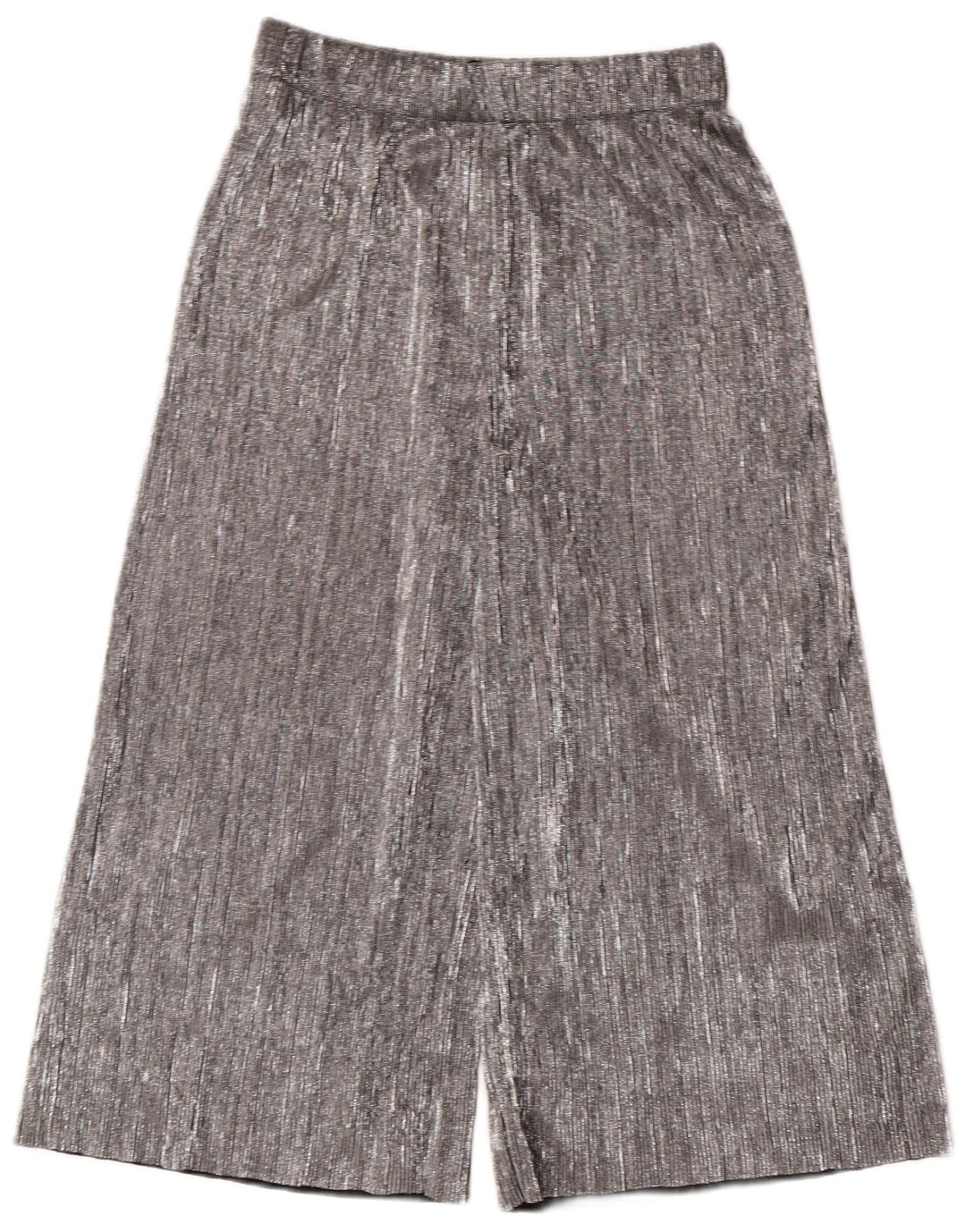 Pantaloni Capri da Donna a Gamba Larga ZARA XS W24 L20 Argento Poliestere