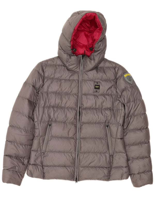 Giacca imbottita con cappuccio da donna Blauer UK 14 Poliammide grigio medio