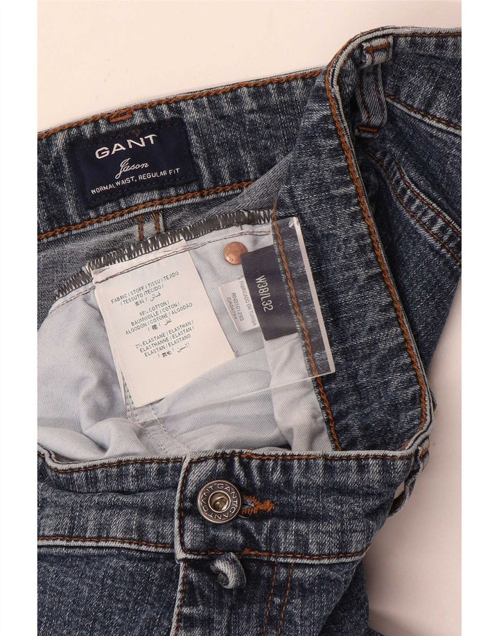 Gant Jeans dritti da uomo Jason vestibilità regolare W38 L32 cotone blu