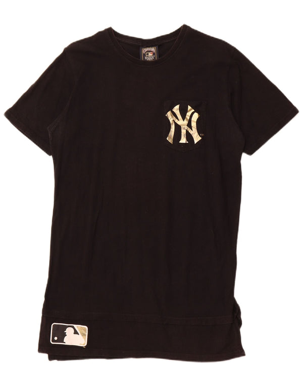 MAJESTIC Top tunica grafica da donna dei New York Yankees UK 16 grande nero