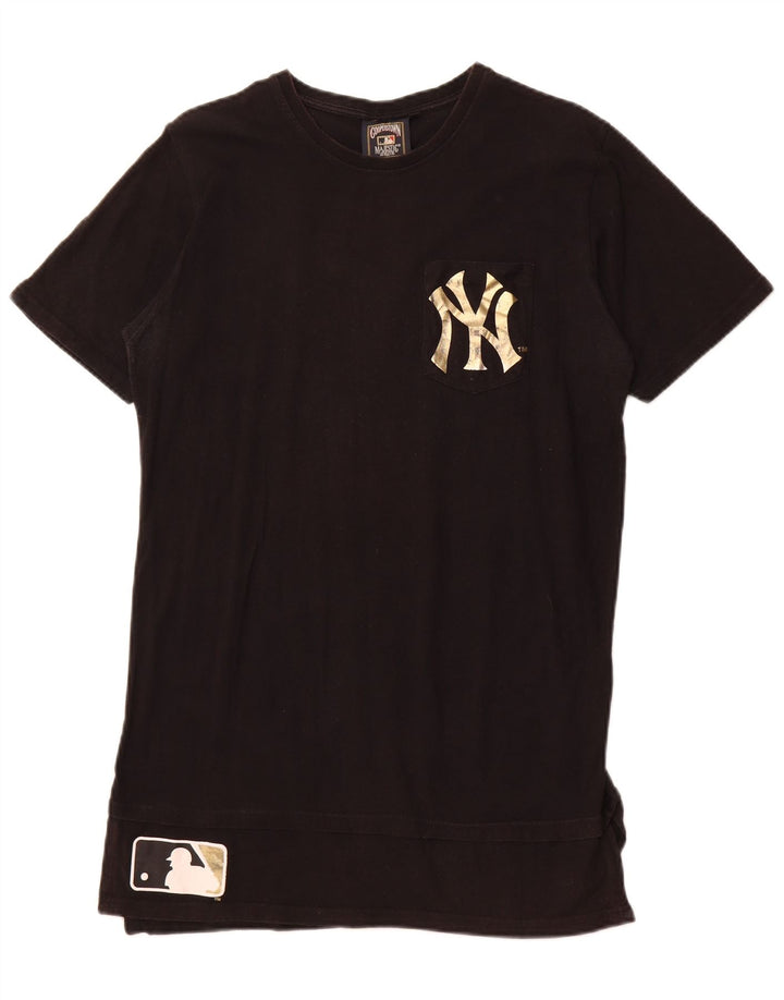MAJESTIC Top tunica grafica da donna dei New York Yankees UK 16 grande nero
