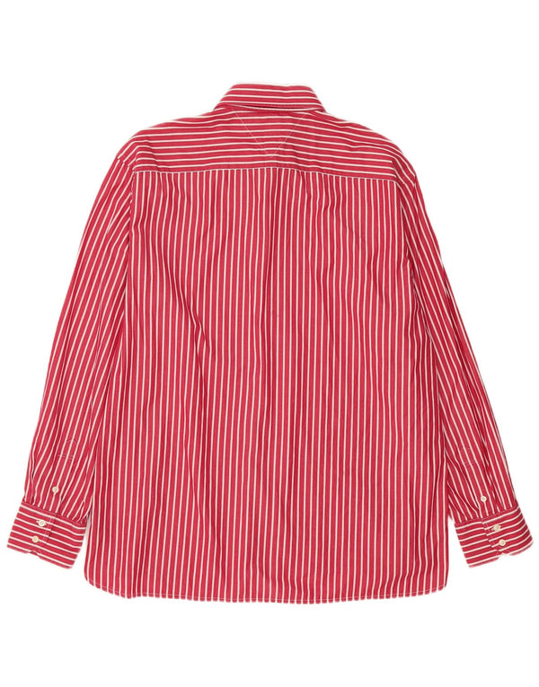 Camicia da uomo Tommy Hilfiger XL in cotone gessato rosa