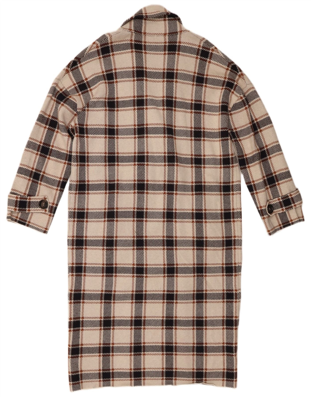 Cappotto doppiopetto Zara da donna UK 10 piccolo in viscosa a quadri beige