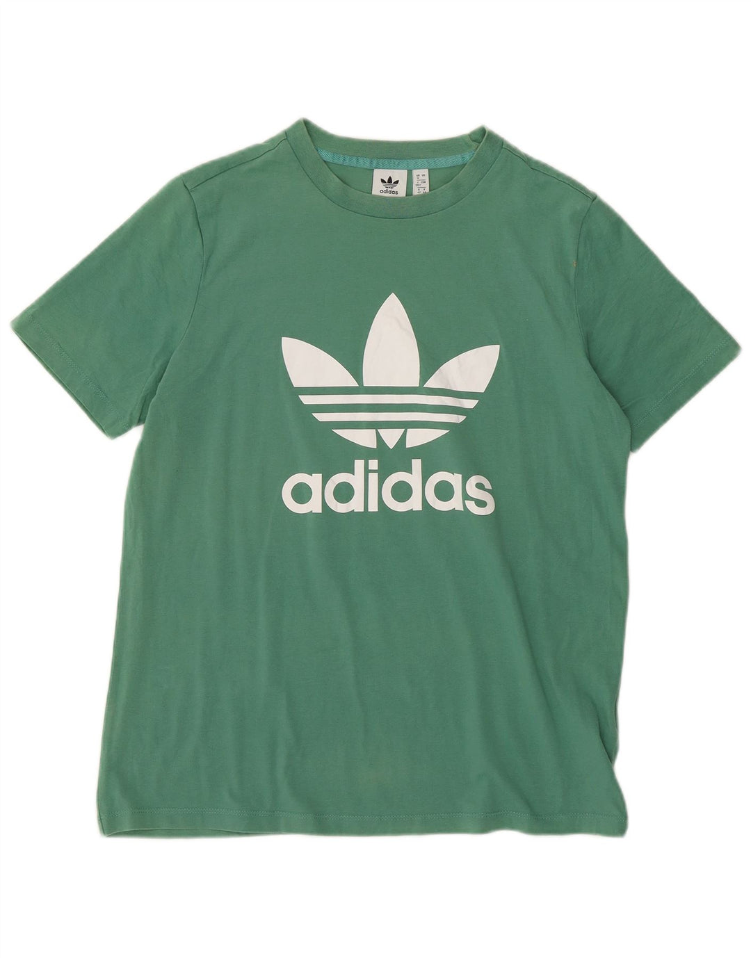 T-shirt grafica da donna ADIDAS Top UK 16 grande cotone verde