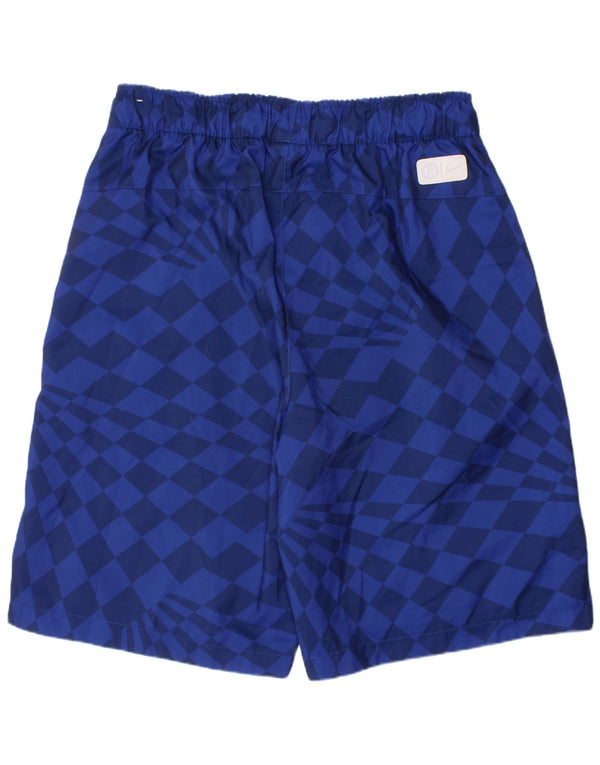 NIKE Boys Graphic Sport Shorts 13-14 Years XL Blue Geometric Polyester