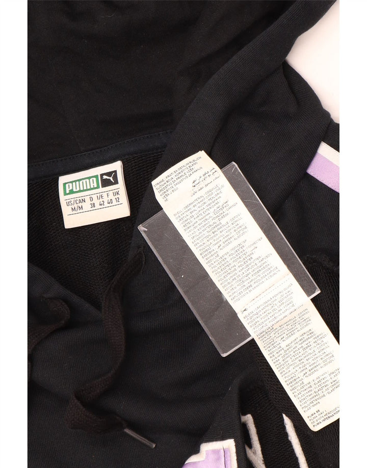 Maglione corto con cappuccio oversize da donna PUMA UK 12 Medium Black Colourblock