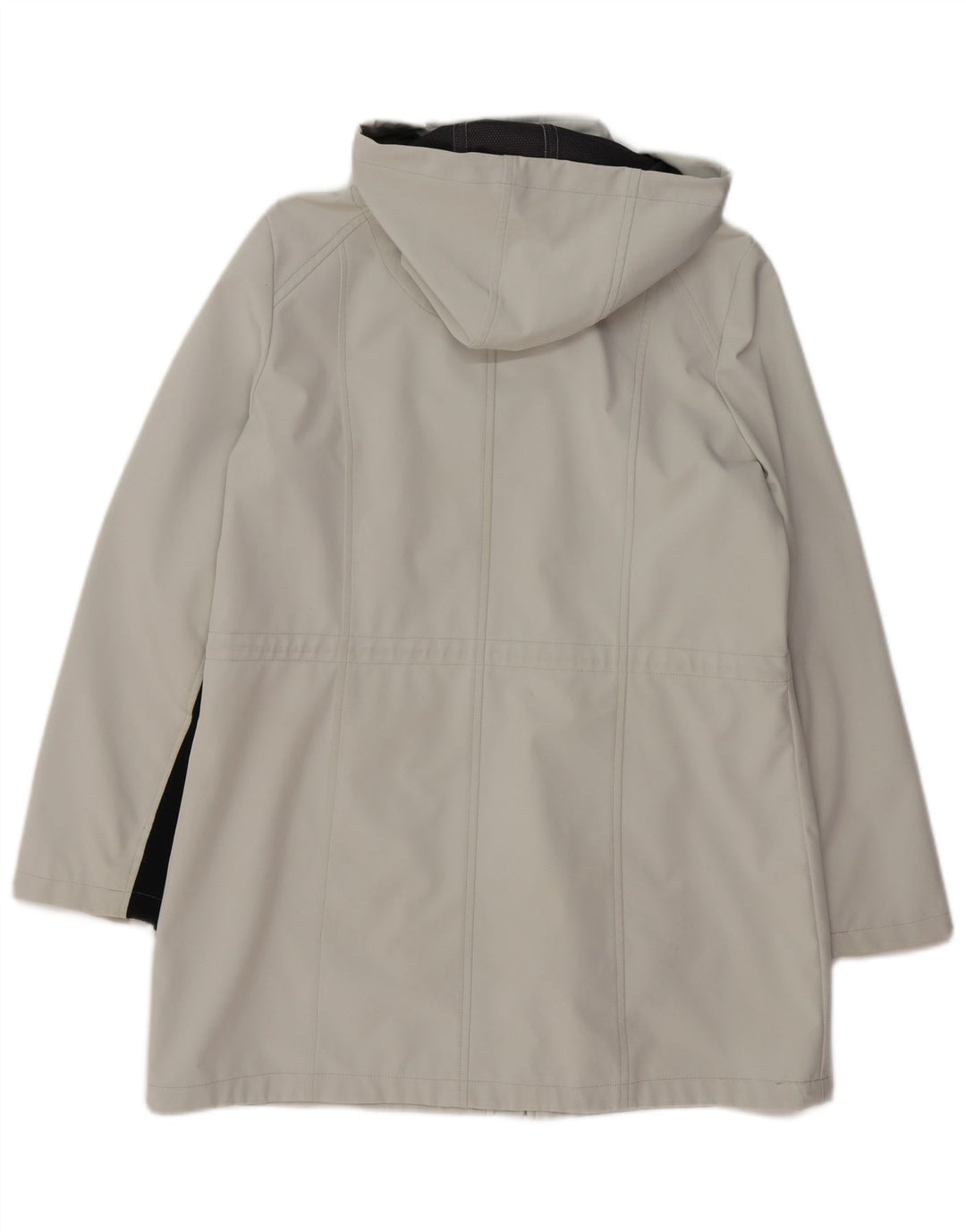 CALVIN KLEIN Giacca a vento con cappuccio da donna UK 16 Large Grigio Poliestere