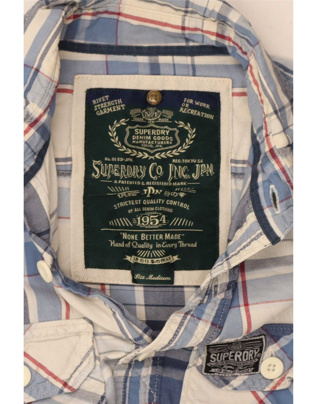 Camicia da uomo in flanella Superdry a quadri blu medio