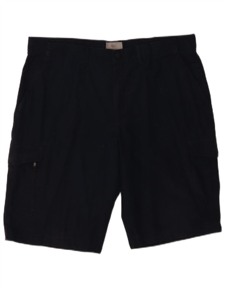 Pantaloncini cargo da uomo Marks & Spencer W38 XL cotone blu navy
