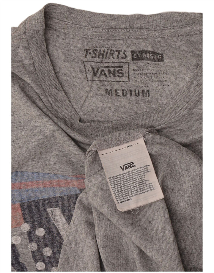 T-shirt grafica da uomo Vans Top in cotone chiazzato grigio medio