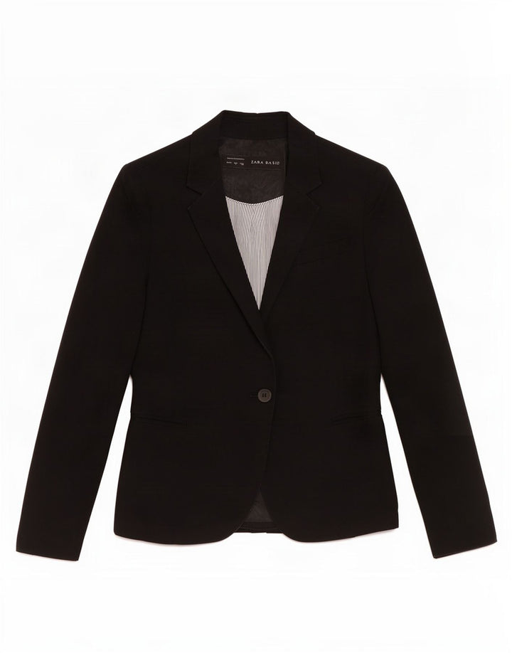 Giacca blazer a 1 bottone da donna Zara UK 14 grande nera