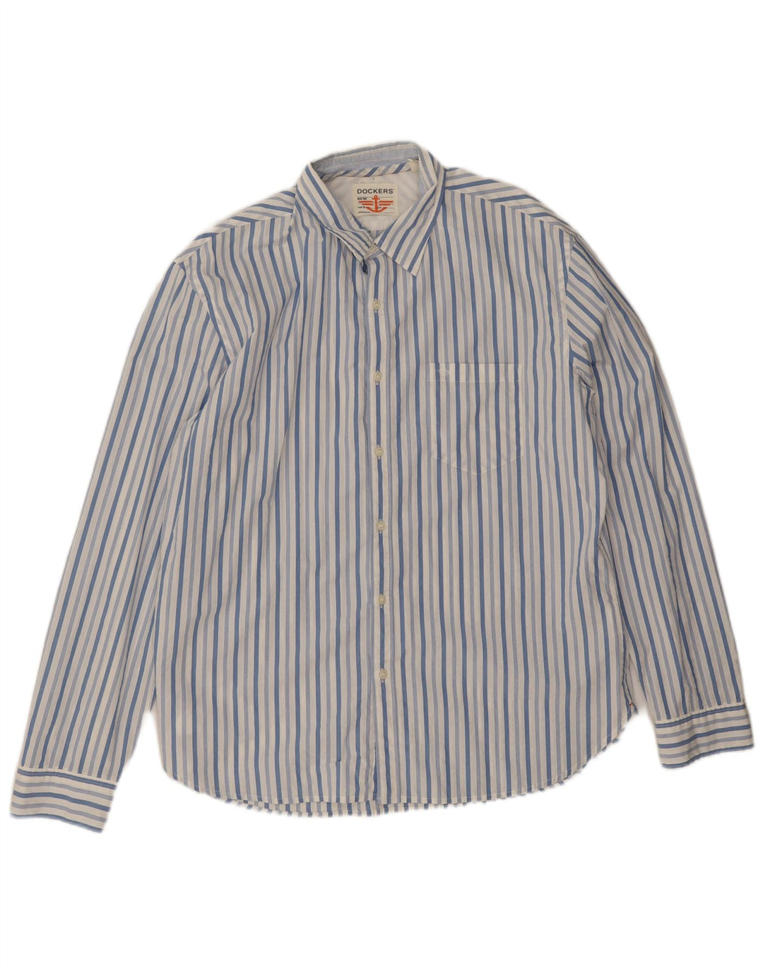 Camicia da uomo Dockers XL in cotone gessato blu