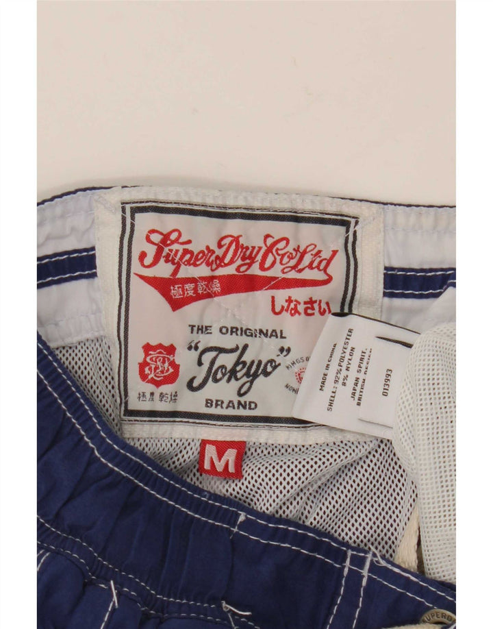 Pantaloncini da bagno grafici da uomo Superdry poliestere medio blu navy