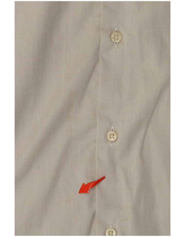 Camicia da uomo HUGO BOSS taglia 43 17 XL gessato bianco sporco