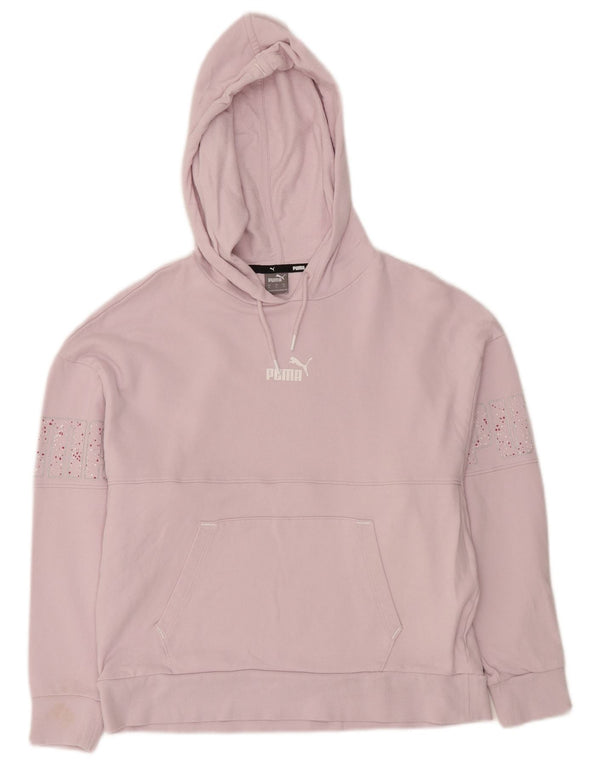 Felpa con cappuccio da donna Puma UK 14 cotone rosa medio